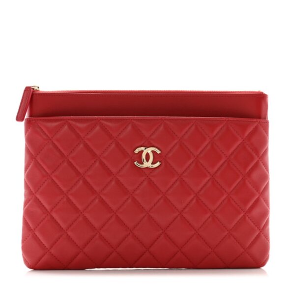 Chanel  Lambskin Quilted pouch - Picture 1 of 7